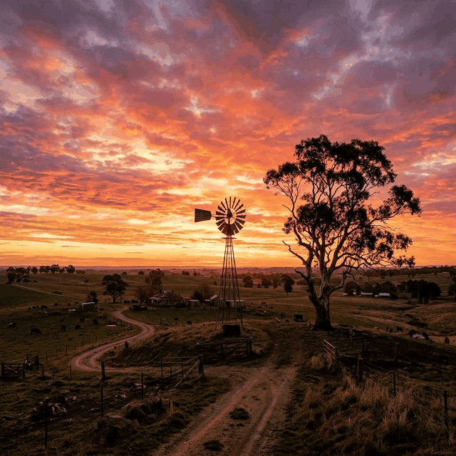Rural sunset